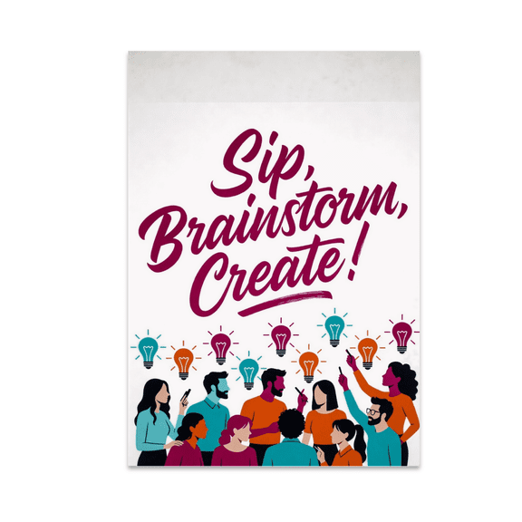 Sip Brainstorm Create Poster - Creative Meetup Enthusiast - 13x19 Poster Print
