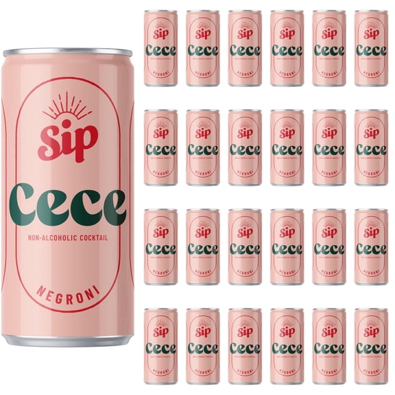 Sip Negroni Alcohol Free Cocktail Cans 24 Pack | Bar-Quality Mocktails Ready to Drink | Made with Real Fruit & Natural Botanicals | No Added Sugar & Natural Ingredients | Female Founded UK Brand