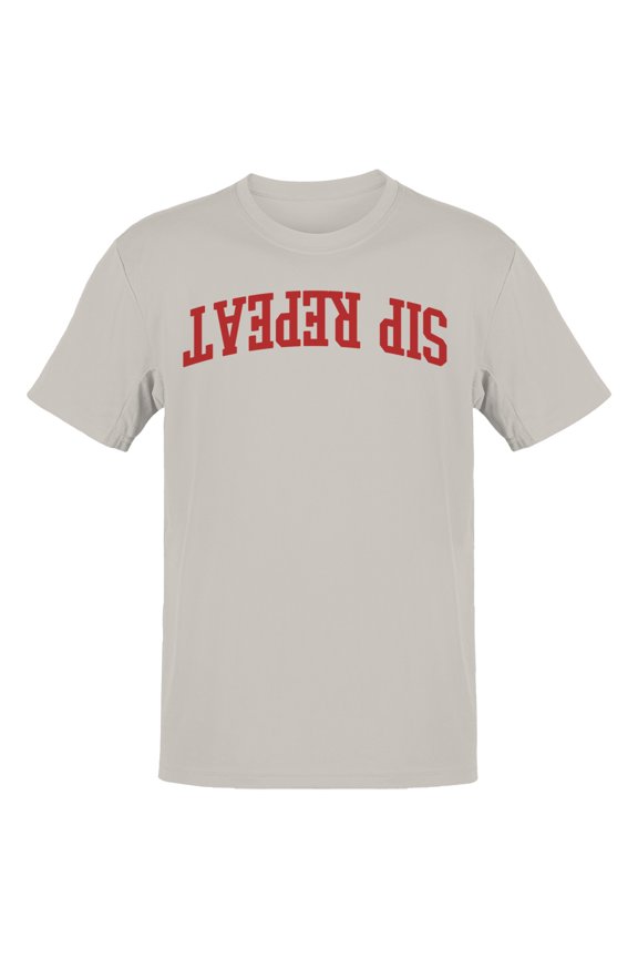 Sip Repeat Coffee Motivation Men's Gray T-shirt