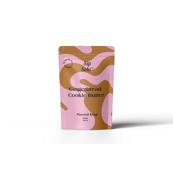 Sip Solo Gingerbread Cookie Butter Flavored Syrup, 10 pack, Single-Serve