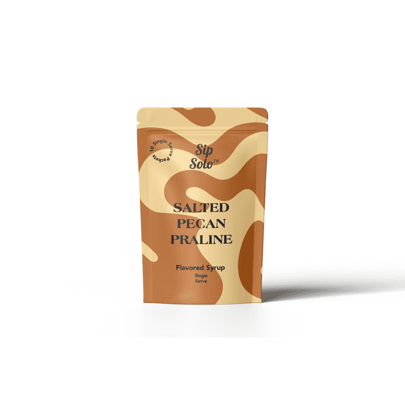 Sip Solo Salted Pecan Praline Flavored Syrup, 10 pack, Single-Serve