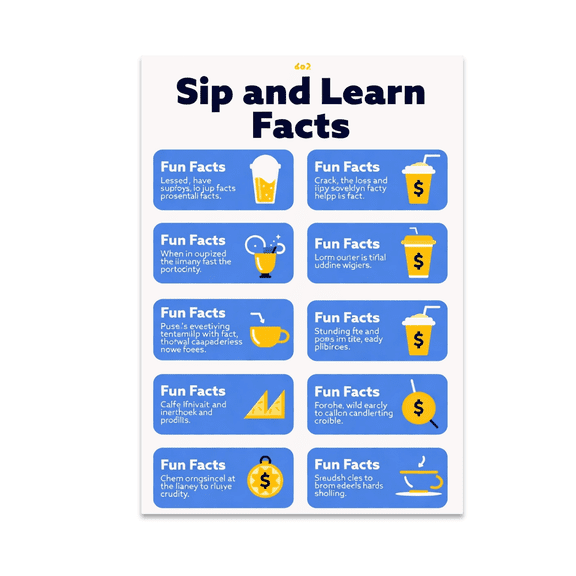 Sip and Learn Facts Infographic Poster - Educational Decor - 13x19 Poster Print