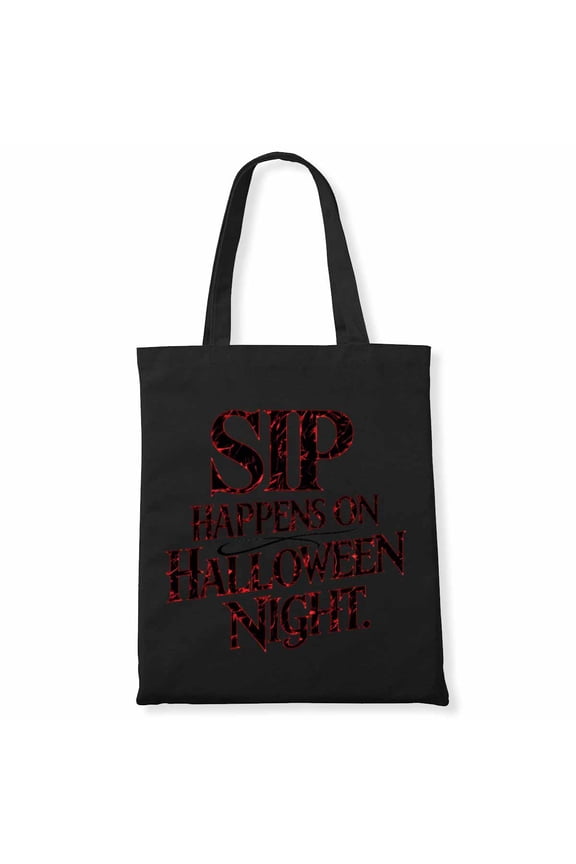 Sip happens on Halloween night. Clown Lazy Halloween Costume Scary Creepy Horror Canvas Bag 3Pcs
