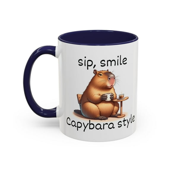 Sip, smile capybara style-Funny Humor capybara Accent Coffee Mug,11oz 15oz