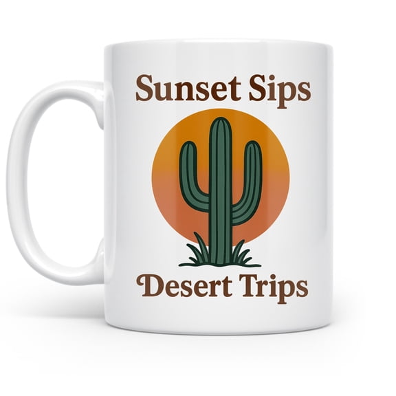 Sip the Sunset 11 oz Coffee Mug - Boho Camper for Cozy Morning Adventures White Ceramic Gift