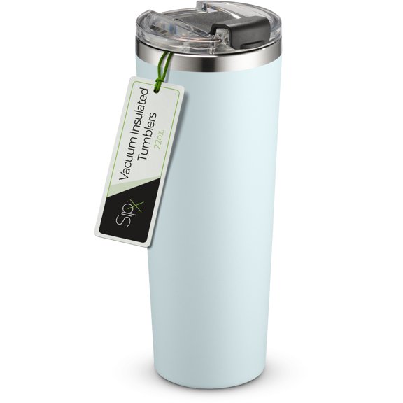 SipX™ 22 oz Insulated Coffee Tumbler with Leakproof Lid – Stainless Steel, Vacuum Insulated –Blue