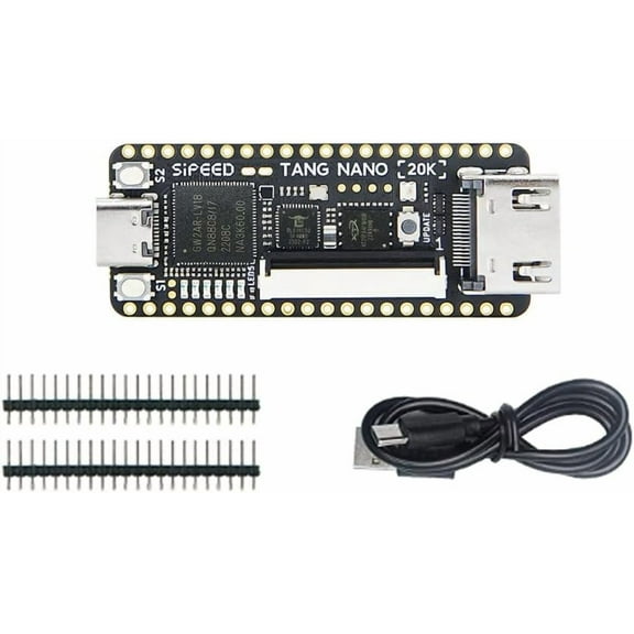 Sipeed Tang Nano 20K GW2AR-18 QN88 FPGA Development Board with 64Mbits SDRAM 828K Block SRAM Linux RISCV Single Board Computer for Retro Game Console Support microSD RGB LCD JTAG Port