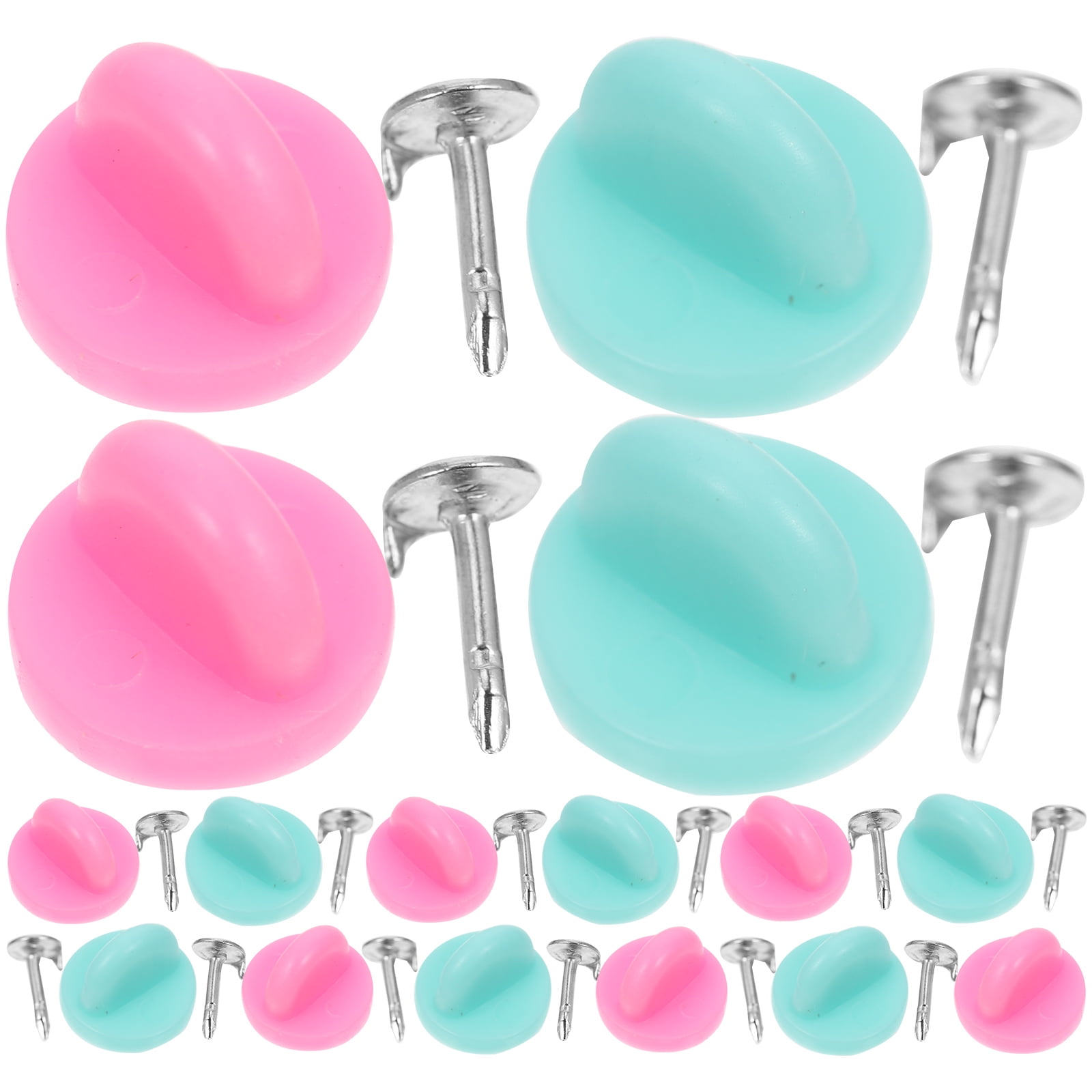 Sipeihong 100PCS Badge Caps Round Plastic Caps Rubber Caps Copper Tie