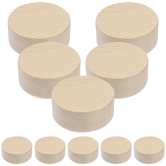 Sipeihong 10Pcs Natural Wood Circle Cutouts for Crafts (2X5cm)