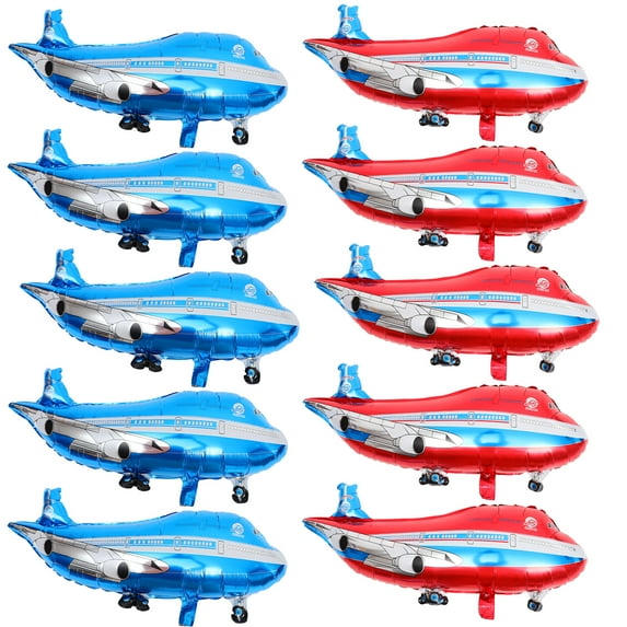 Sipeihong 10pcs Airplane Foil Balloons for Kids Party Supplies