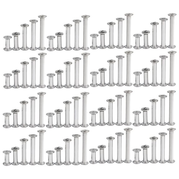 Sipeihong 120pcs Photo Album Screw Spikes Menu Desk Calendar Book Screw Rivets Screw Parts (Rod Length 6mm 15pcs, Rod Length 12mm15pcs, Rod Length 18mm15pcs, Rod Length 25mm 15pcs, Cross Screw 60pcs)