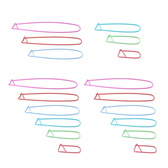 WASHWEPE Assorted Color Aluminum Stitch Holders for Crocheters 18Pcs 7.86X0.98X0.08in