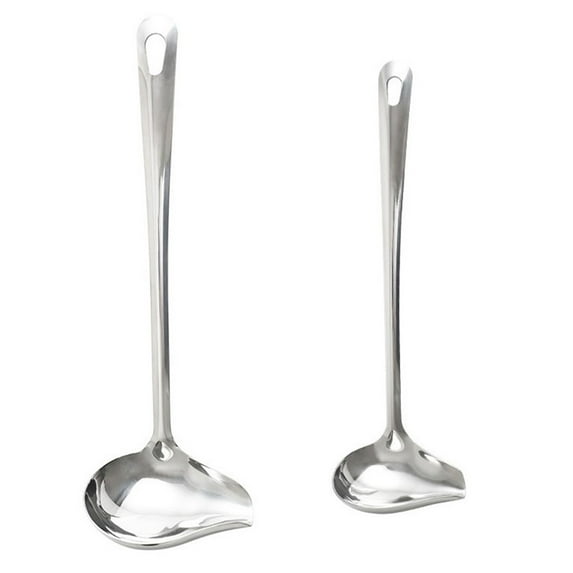 Sipeihong 2pcs Stainless Steel Saucier Drizzle Spoon with Spout Silver