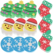 Sipeihong 3 Christmas Erasers - Snowman, Gift, Wreath - Novelty Stationery & Party Favors