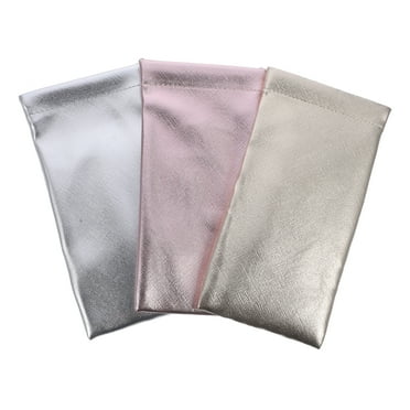 WASHWEPE Travel Sunglasses Pouch Gold 3Pcs 7.1x3.5x0.4In