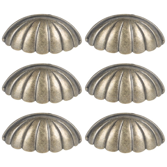 WASHWEPE Vintage Zinc Alloy Knobs Golden Cabinet Handles 6Pcs 2.99X1.26X1.10In