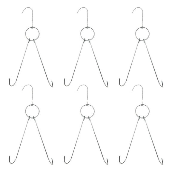 Sipeihong 6PCS Stainless Steel Double Meat Hooks for Grill Hanger