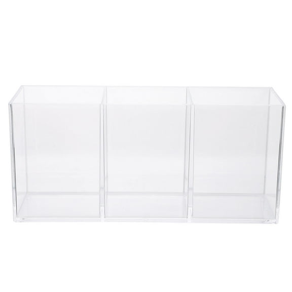 WASHWEPE Desktop Brush Holder 1Pc 7.8X3.5X2.6In Transparent Acrylic Makeup Organizer