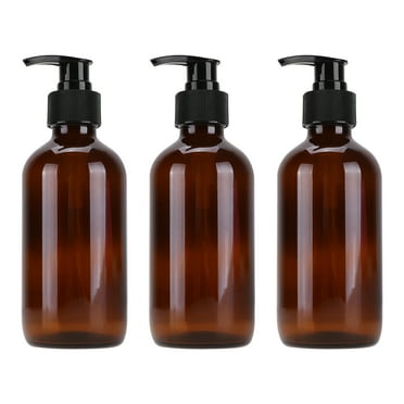 Sipeihong Amber Glass Soap Dispenser Set for Bathroom and Kitchen - 3pcs