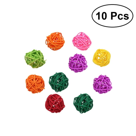 Sipeihong Bird Chew Toys Rattan Balls for Parrot Budgie Cockatiel (10Pcs)