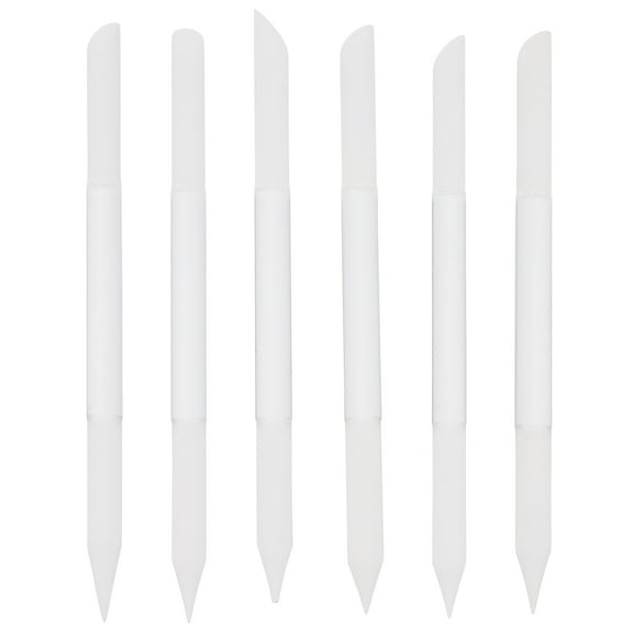 WASHWEPE Glass Nail File White 6Pcs 3.9In Smoothing Nails Personal Use Women