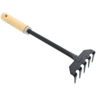 Sipeihong Handheld Garden Rake 5-Steel Tines Cultivator Weeder Tool