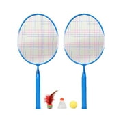 Sipeihong Kids Badminton Rackets Set with 3 Shuttlecocks (Blue)