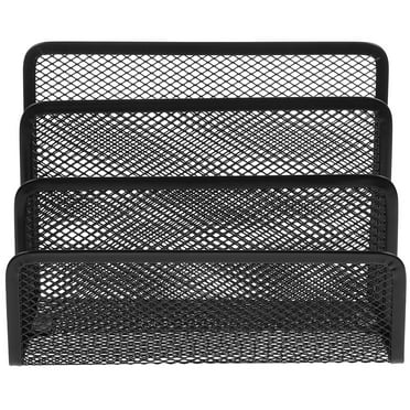 Sipeihong Metal Mesh Desktop Organizer File Folder Letters Magazine Holder for Home Office (Black)