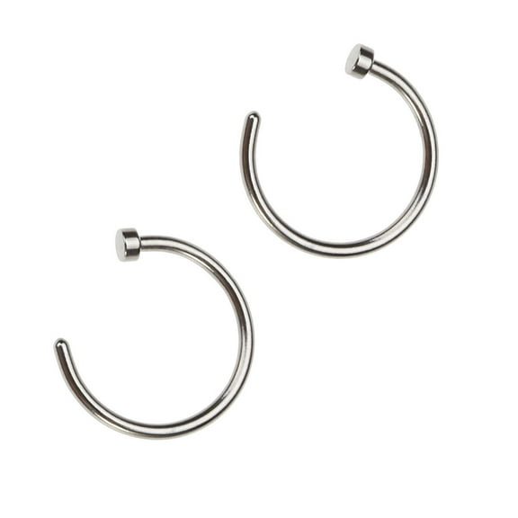 WASHWEPE Nose Hoop Ring Daily Jewelry Open Design Women 2Pcs