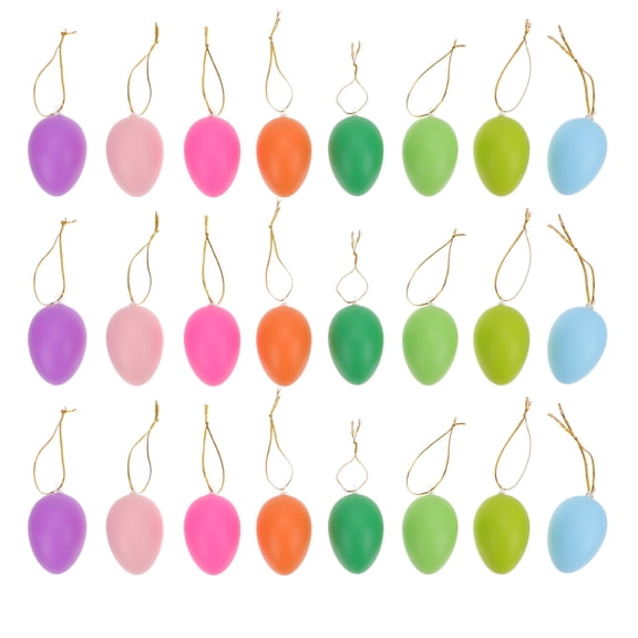 WASHWEPE Egg Shaped Plastic Pendant Assorted Color 32Pcs 2.4x1.6in