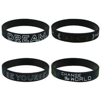 Sipeihong Silicone Bracelet 4Pcs Silicone Bracelet Motivational Wristband Elastic Inspirational Wrist Strap Bangle for Teens ( Be Yourself Create)