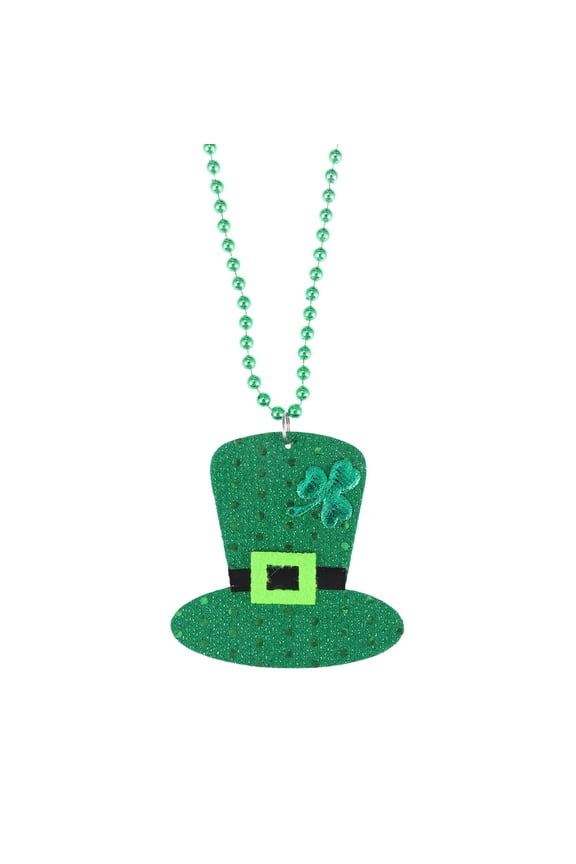 St. Patricks Day Sequins Hat Beads Green Shamrock Bead Chain Party Favors