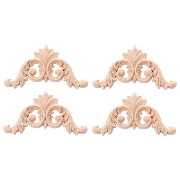 Sipeihong Wood Onlays Appliques Furniture Onlay Applique Carved Decorative Wall Frame Corner Diy Embellishments Vintage