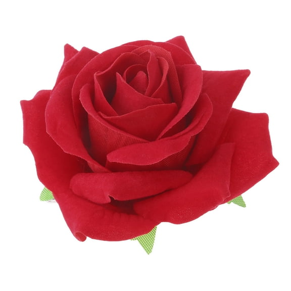 Sipeihong rose brooch pin 2 in 1 Artificial Big Rose Flower Hairpin Hair Clips Flower Brooch for Women Party (Red)