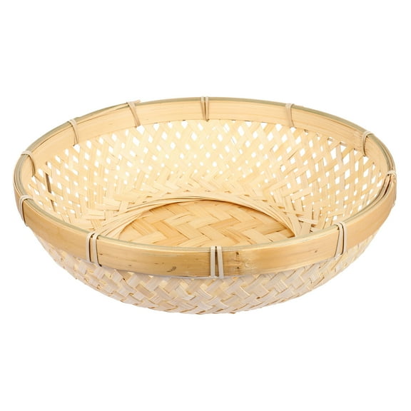 Sipeihong woven fruit plate Hand-woven Bamboo Sieve Bamboo Braided Storage Plate Fruit Food Basket (Large)