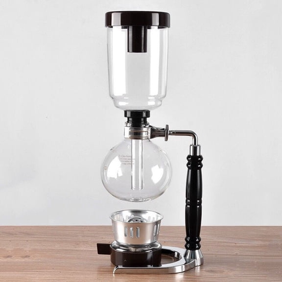 Siphon Coffee Brewer, Vacuum Coffee Maker Glass Coffee Siphon Pot with Alcohol Burner, Complete Coffee Brewing Kit for Home Barista Use, 3 Cup