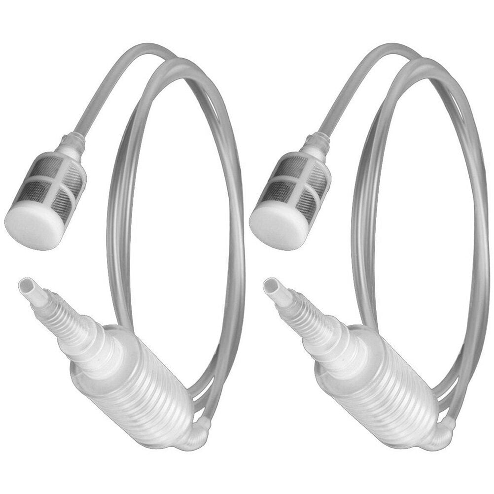 Siphon Oil Extractor Hand Pump Pp Plastic Transfer Fuel Anti-blocking 2 Pcs White