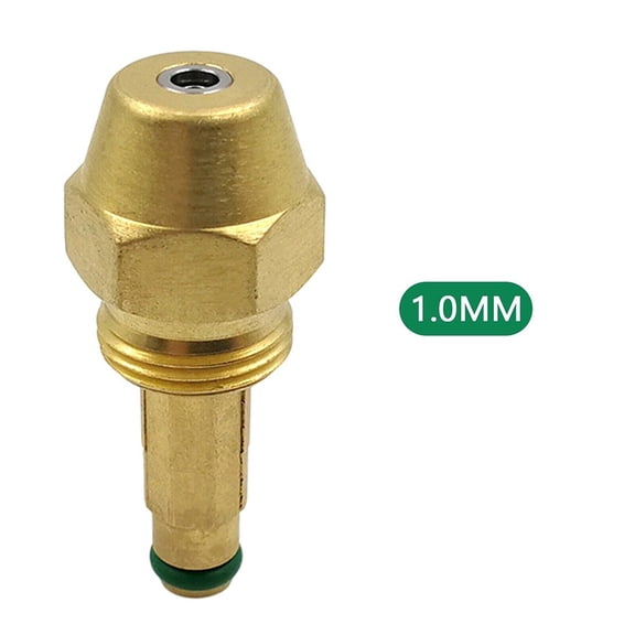 Siphon Oil Nozzle Brass Waste Oil Burner Nozzle For Diesel Heavy Oil Kerosene Atomizer 0.8mm 1.0mm 1.2mm 1.3mm 1.5mm 2.0mm Low Pressure Air Spray Tip Golden Heating Accessories(1.0MM)