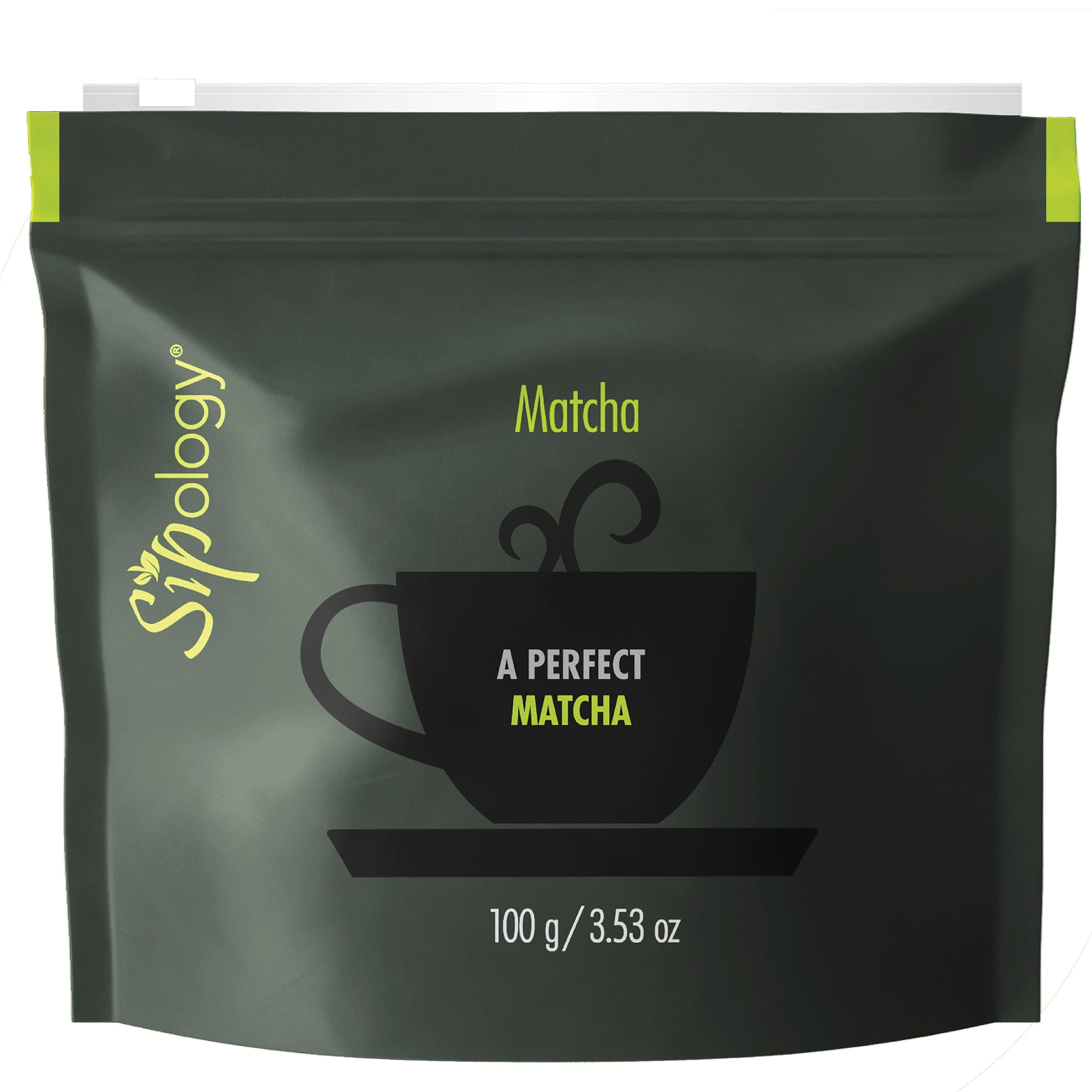 Sipology: Matcha - Chocolate Toffee - 3.53oz (100g) Bag - Powder Drink Mix, 62.5 Servings, Premium Japanese Matcha, Hot Or Cold, 5 Calories, Energy Boost
