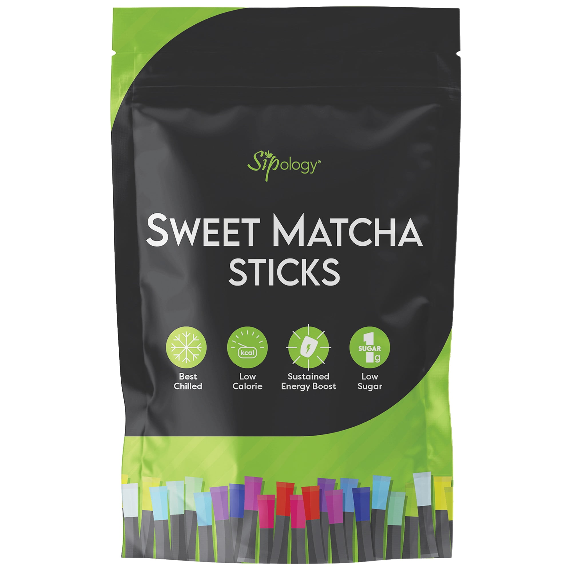 Sipology: Sweet Matcha - Orange Creamsicle - 10 Stick Pack, Powder Drink Mix, Hot Or Cold, Japanese Matcha, Low Sugar & Stevia Sweetened, Energy Boost