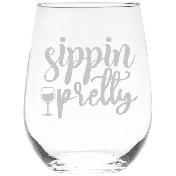 C&M Personal Gifts Sippin Pretty Funny Stemless Wine Glass