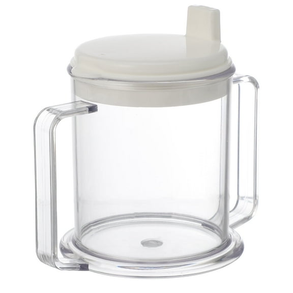 Sippy Cup 2 Handle Mug No Spill Cups for Elderly Spill Resistant Lightweight Drinking Cup with Easy to Grasp Handles Sip Cups for Hot and Cold Beverages