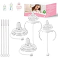 thumbnail image 1 of Sippy Cup Conversion Kit Compatible for Dr. Brown's Wide-Neck Baby Bottles, Weighted Sippy Cup Transition Kit with Handles, [Variable Flow][BPA-Free], 6m+, 1 of 7