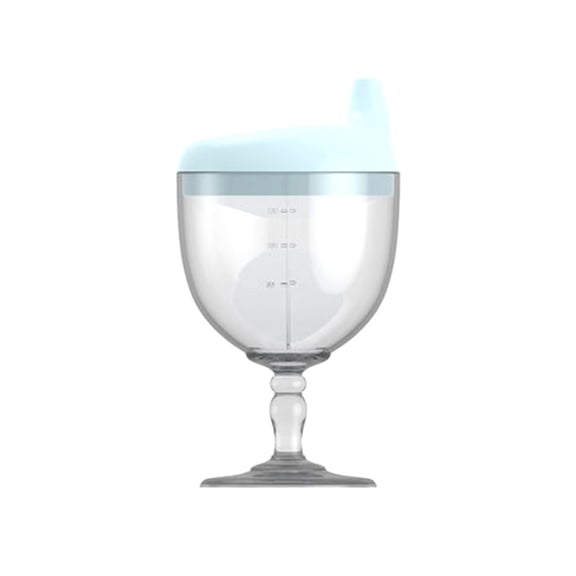 Sippy Cup with Stem, Children's Straw Water Cup, Drop-Proof with Scale, BPA-Free, Blue.