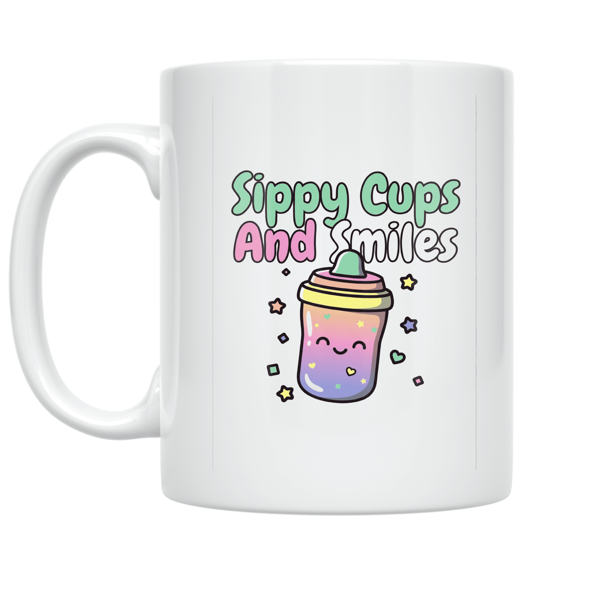 Sippy Cups And Smiles - Toddler Joy Enthusiast - 11 oz Ceramic Coffee Mug