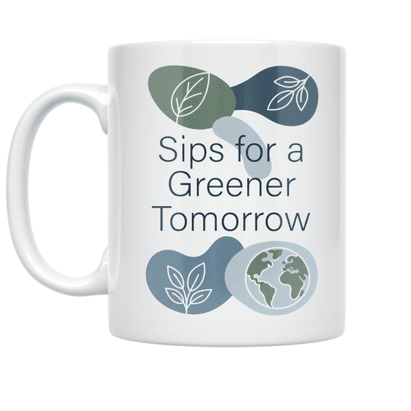 Sips for a Greener Tomorrow - Eco-Friendly Enthusiast - 11 oz Ceramic Coffee Mug