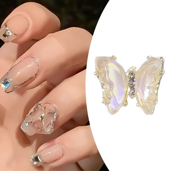 Siquannn 10 Pieces Rhinestone Rhinestone Gel Rose Nail Decals Nail Piercing Charms Impress on Nails Korean Nail Stickers Rainbow Glitter Nail Sticker Medium Nails Peel And Stick Nails