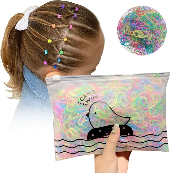 Siquannn 1000 / Pack Girl Colorful Fashion Disposable Rubber Band Elastic Hair Band Rubber Bands Rainbow Braided Wrapping Hair Small Elastic Hair Ties 90s Softball Hair Ties