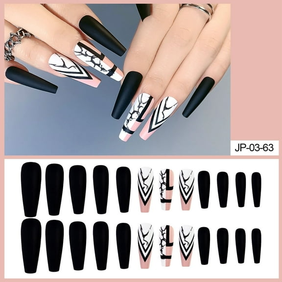 Siquannn False Nail Patch Removable Black Ballet Nail Clear Nail Tips Glue For Nails Una Gella Nails Set UñAs Postizas Una Gella Nail Glue Glue Nails Dehydrator Nail Prep Nails Nail Rhinestone Glue