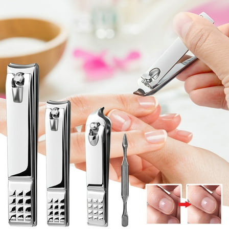 4-Piece Stainless Steel Nail Clippers Set | Manicure & Pedicure Kit for Precise Grooming (Adults & Kids Under Supervision)